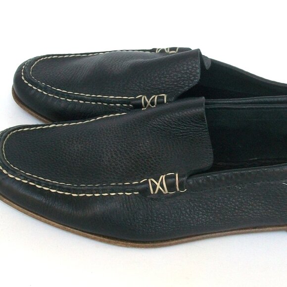 Jil Sander Black Leather Handmade Handstitched Loafers 40M 10M $960 - Picture 6 of 8